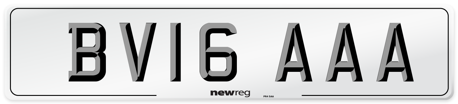 BV16 AAA Number Plate from New Reg